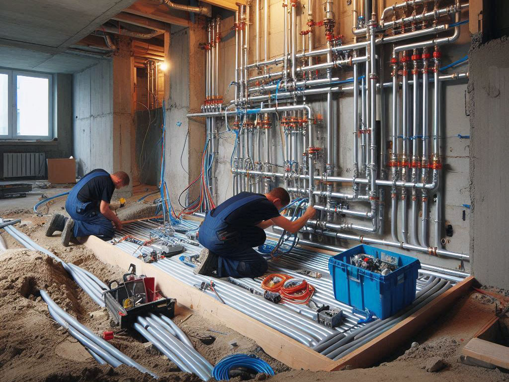 Instalação de novas redes de água quente e fria